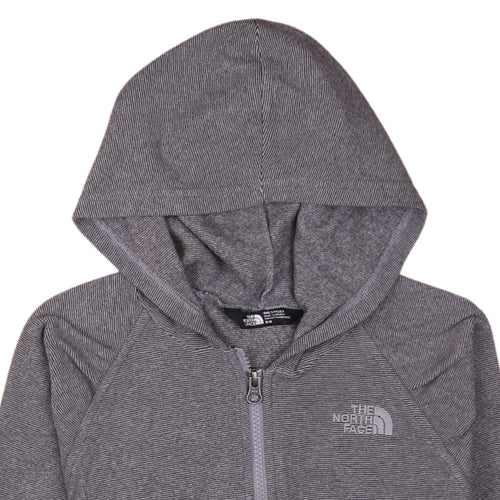 The North Face Girls Grey Hooded Full Zip Fleece Jacket Size M