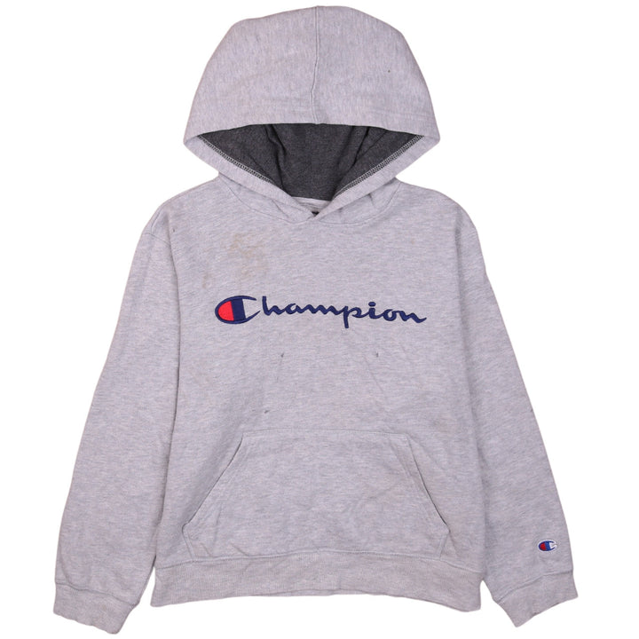 Champion Men's Grey Pullover Hoodie L Logo Fleece Sweatshirt