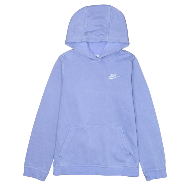Nike Girls Blue Pullover Hoodie Size 13-14 Years Regular Fit Fleece