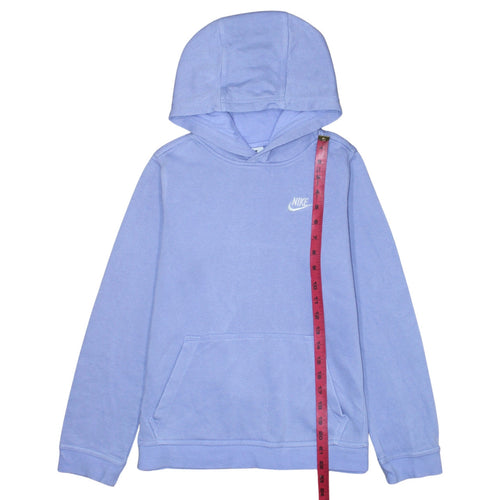 Nike Girls Blue Pullover Hoodie Size 13-14 Years Regular Fit Fleece
