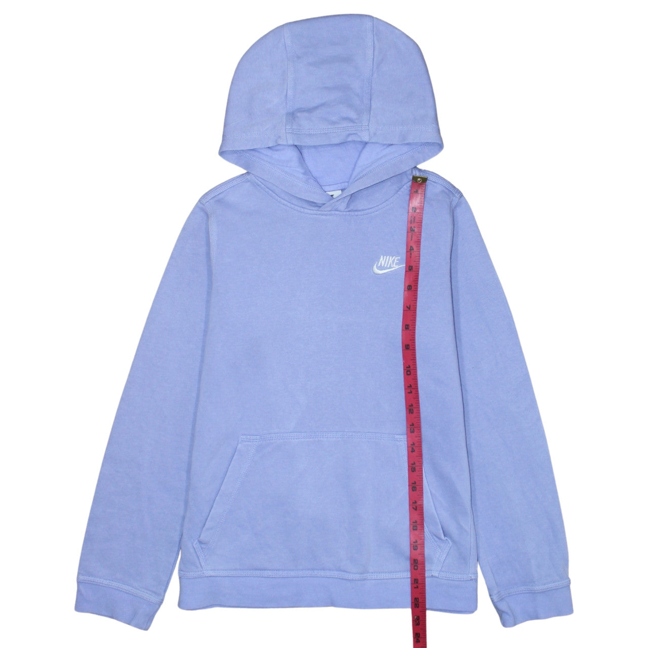 Nike Girls Blue Pullover Hoodie Size 13-14 Years Regular Fit Fleece