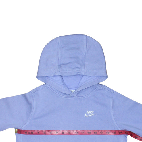 Nike Girls Blue Pullover Hoodie Size 13-14 Years Regular Fit Fleece