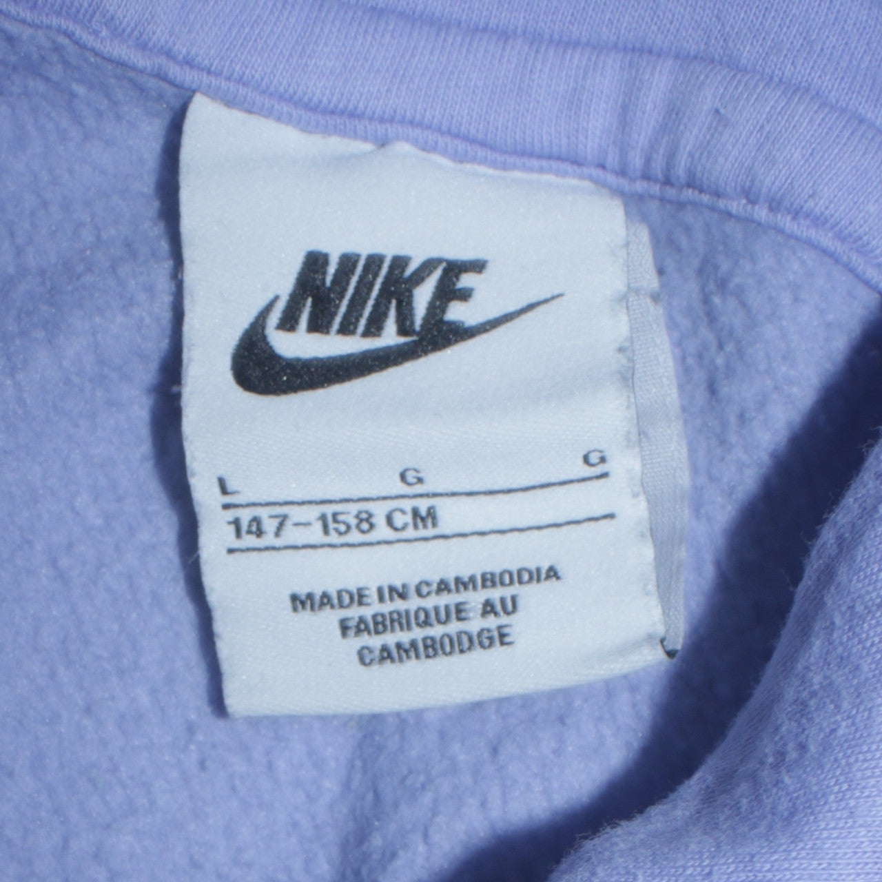Nike Girls Blue Pullover Hoodie Size 13-14 Years Regular Fit Fleece