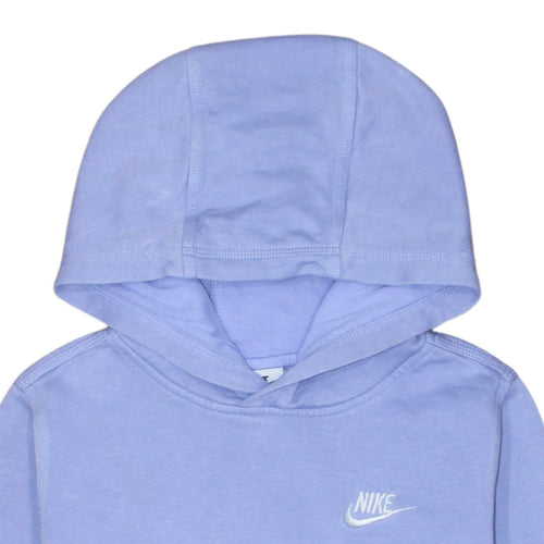 Nike Girls Blue Pullover Hoodie Size 13-14 Years Regular Fit Fleece