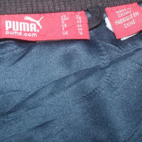 Puma Women Black Size 16 Bomber Jacket Full Zip Casual Sportswear
