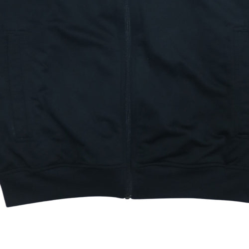 Adidas Men Black Full Zip Sweatshirt S Logo Sports Top
