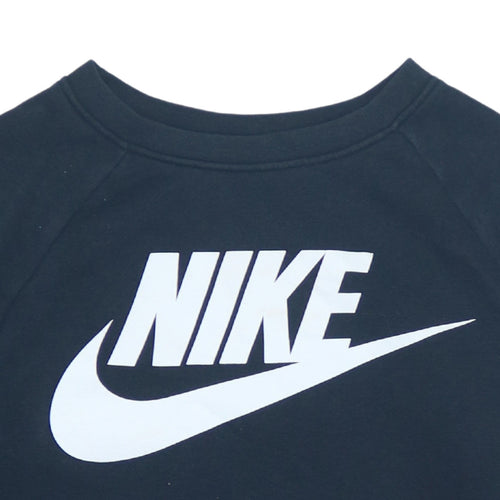 Nike Men's Black Small Pullover Sweatshirt Logo Crew Neck