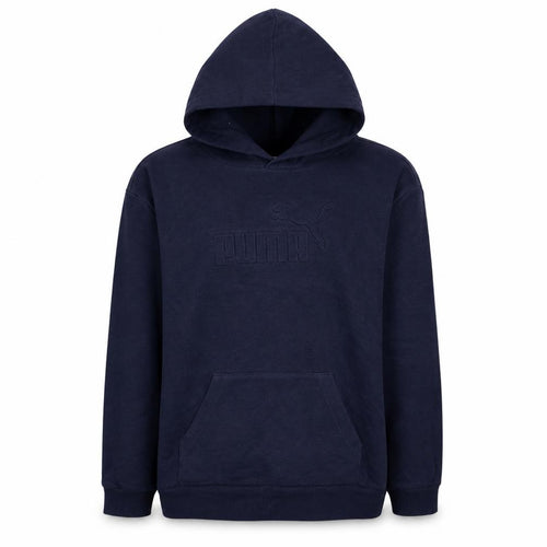 Puma Teens Blue Pullover Hoodie L Logo Fleece Sportswear
