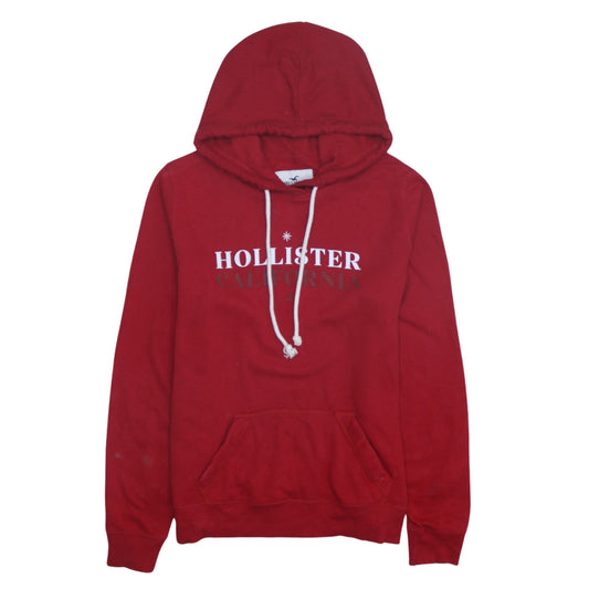 Hollister Men’s Red Pullover Hoodie L Graphic Print Casual
