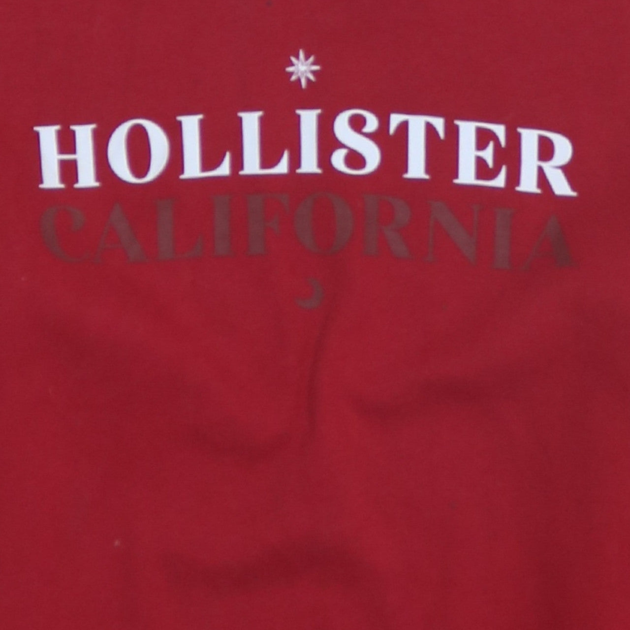 Hollister Men’s Red Pullover Hoodie L Graphic Print Casual
