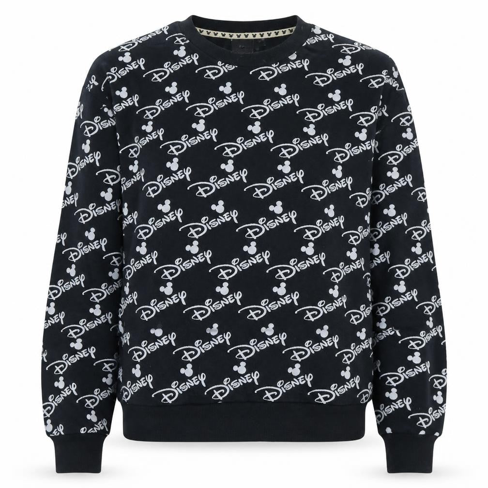 Front view of Disney Women's Black XS Pullover Sweatshirt with Mickey Print