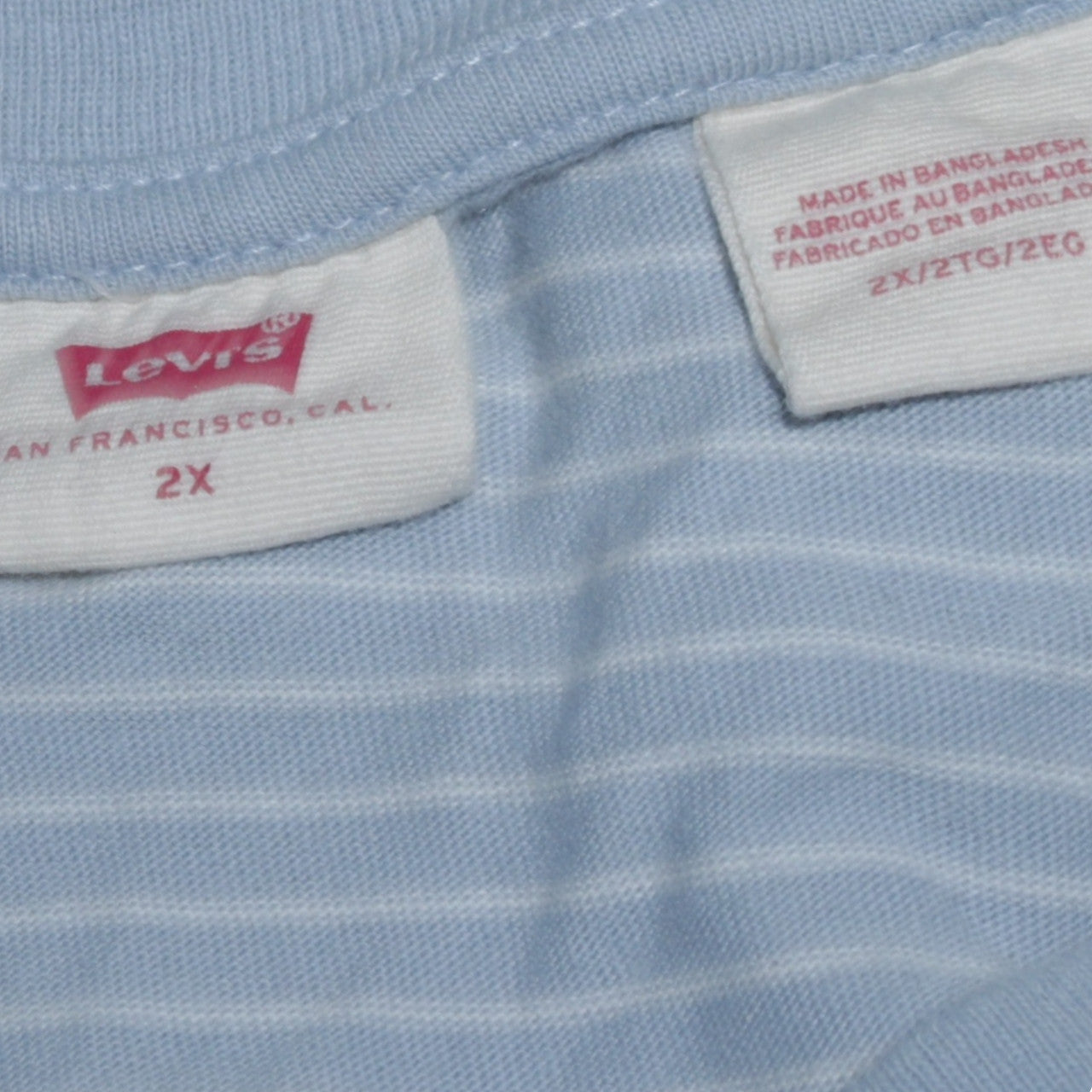 Levi's Men's Blue Striped Crew Neck T-Shirt Size 2XL