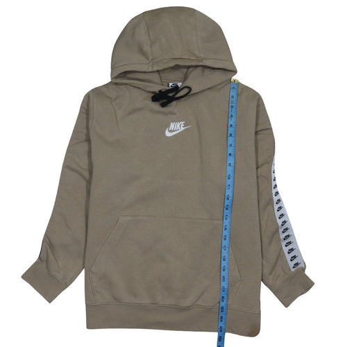 Nike Mens Beige Pullover Hoodie L Logo Fleece Hooded Sweatshirt