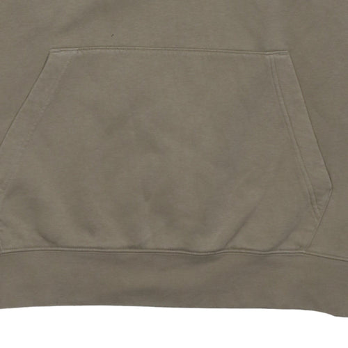 Nike Mens Beige Pullover Hoodie L Logo Fleece Hooded Sweatshirt