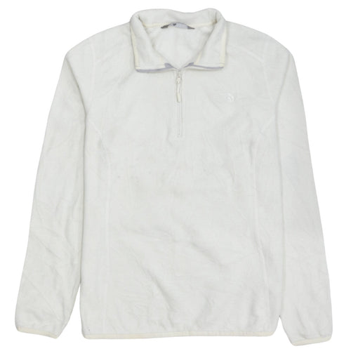 The North Face Women's White Fleece Pullover Sweatshirt L 1/4 Zip