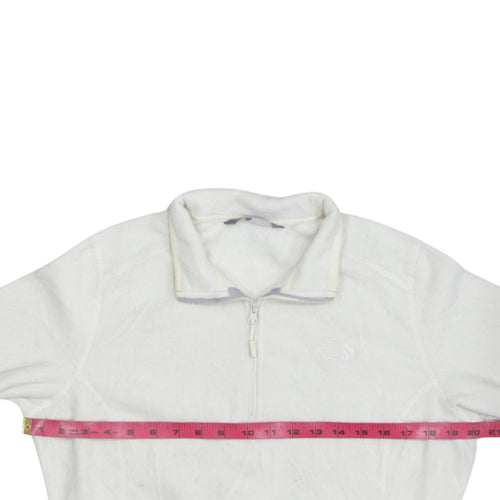 The North Face Women's White Fleece Pullover Sweatshirt L 1/4 Zip