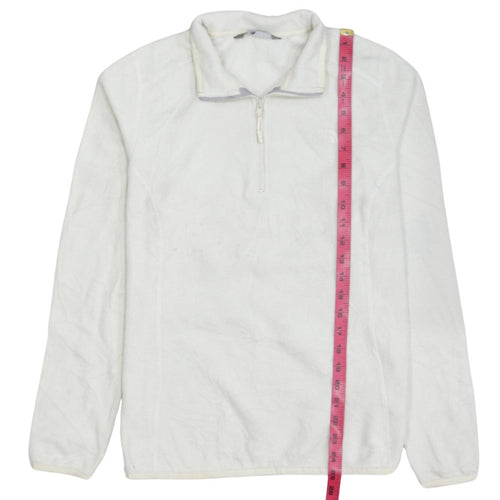 The North Face Women's White Fleece Pullover Sweatshirt L 1/4 Zip