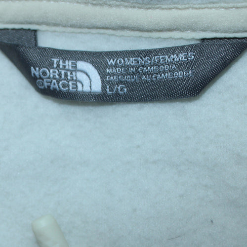 The North Face Women's White Fleece Pullover Sweatshirt L 1/4 Zip