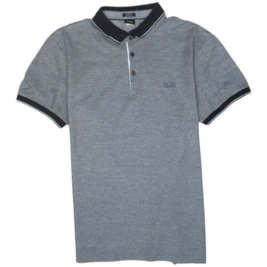 Hugo Boss Men's Grey Regular Fit Cotton Polo Shirt XL