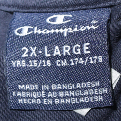 Champion Boys Blue Logo Tape Short Sleeve Crew Neck T-Shirt 15-16 Years