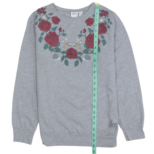 Disney Women’s Grey Beauty and the Beast Floral Sweatshirt Small
