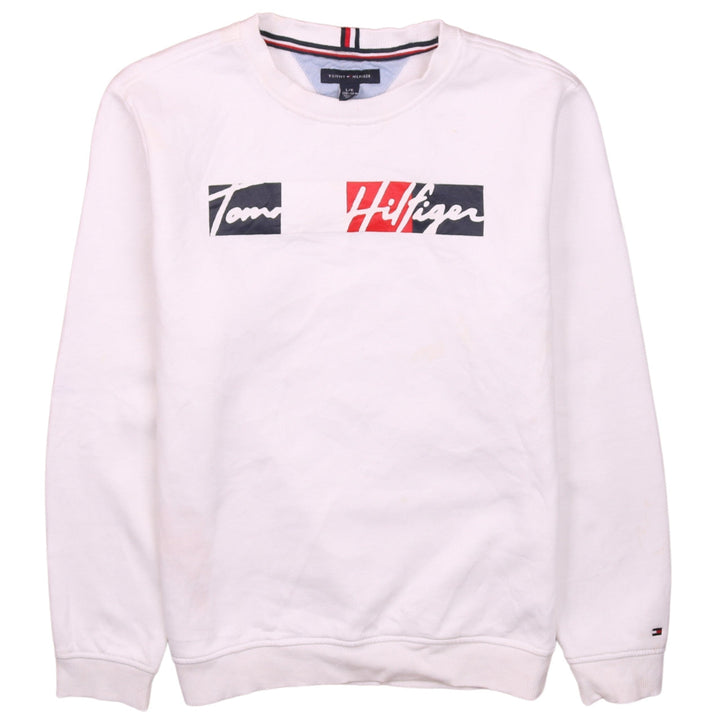 Tommy Hilfiger Boys White Logo Pullover Sweatshirt 12-14 Years