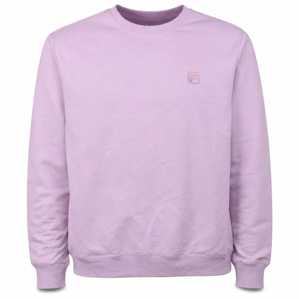Front view of Fila Men's Purple Crew Neck Pullover Sweatshirt, size M