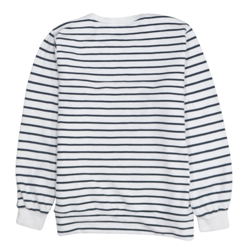 Tommy Hilfiger Women’s White Striped Pullover Sweatshirt Small