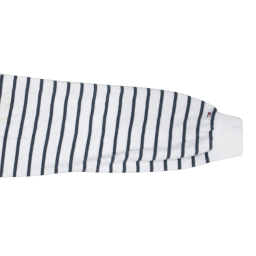 Tommy Hilfiger Women’s White Striped Pullover Sweatshirt Small