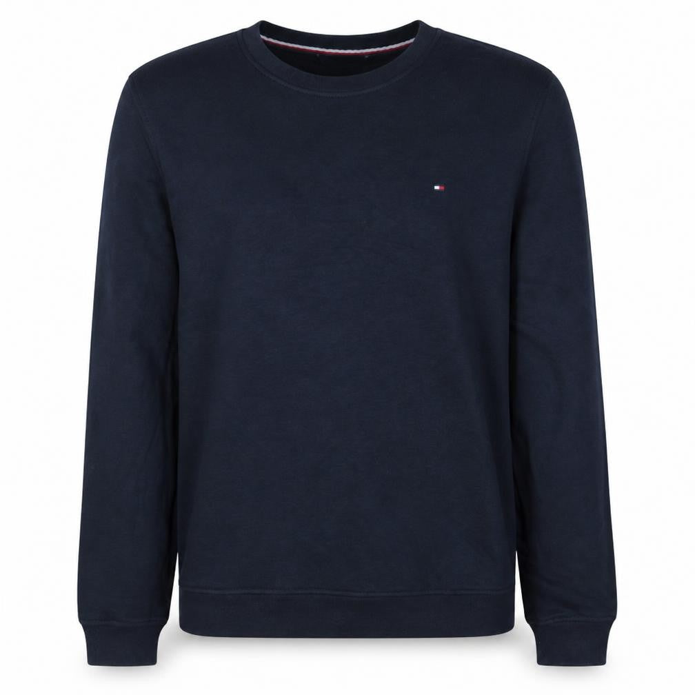Front view of Tommy Hilfiger Men's Blue XL Crew Neck Cotton Sweatshirt