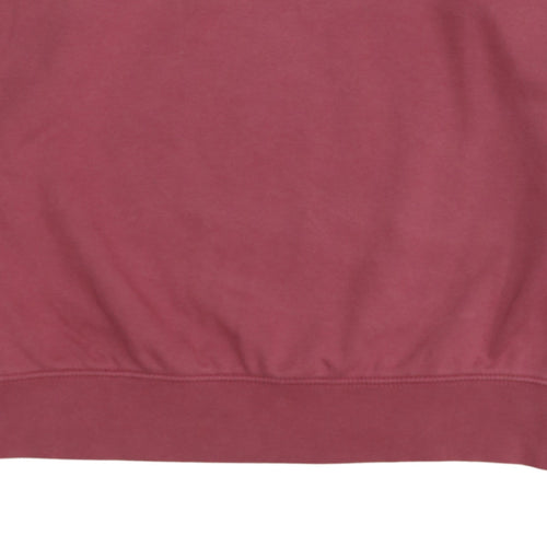 Nike Women Maroon 1/4 Zip Oversized Sweatshirt XS Cotton Blend