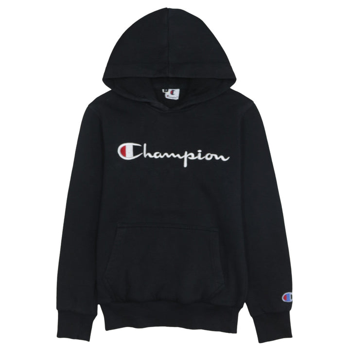Champion Men's Black Small Pullover Hoodie Embroidered Logo Fleece