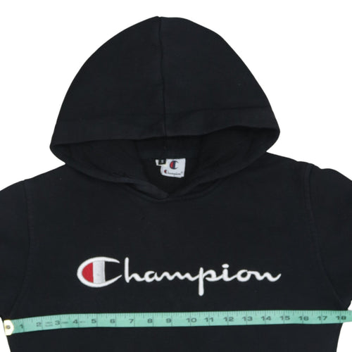 Champion Men's Black Small Pullover Hoodie Embroidered Logo Fleece