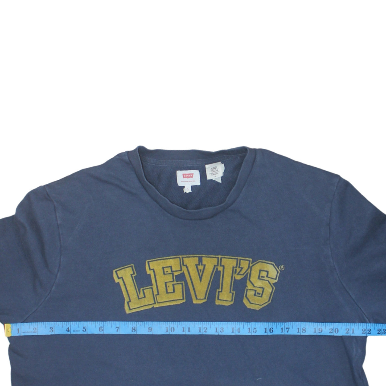 Levi's Men's Blue Crew Neck Graphic Logo Pullover Sweatshirt L