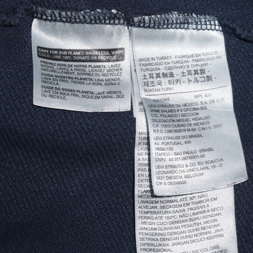 Levi's Men's Blue Crew Neck Graphic Logo Pullover Sweatshirt L