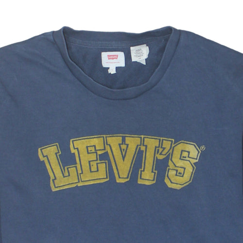 Levi's Men's Blue Crew Neck Graphic Logo Pullover Sweatshirt L