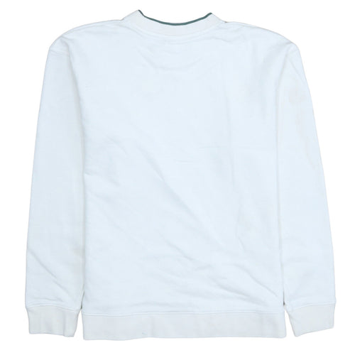 Diesel Mens White Cotton Crew Neck Pullover Sweatshirt Size S