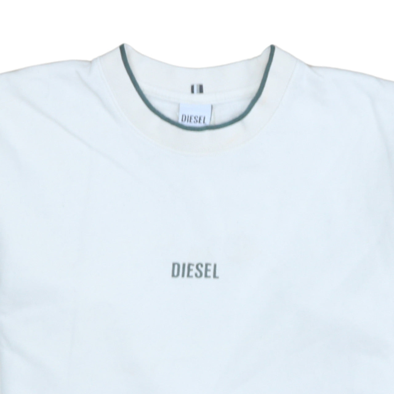 Diesel Mens White Cotton Crew Neck Pullover Sweatshirt Size S