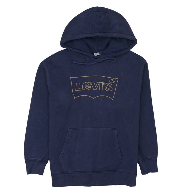 Levi's Men's Blue Pullover Hoodie L Logo Graphic Cotton Fleece