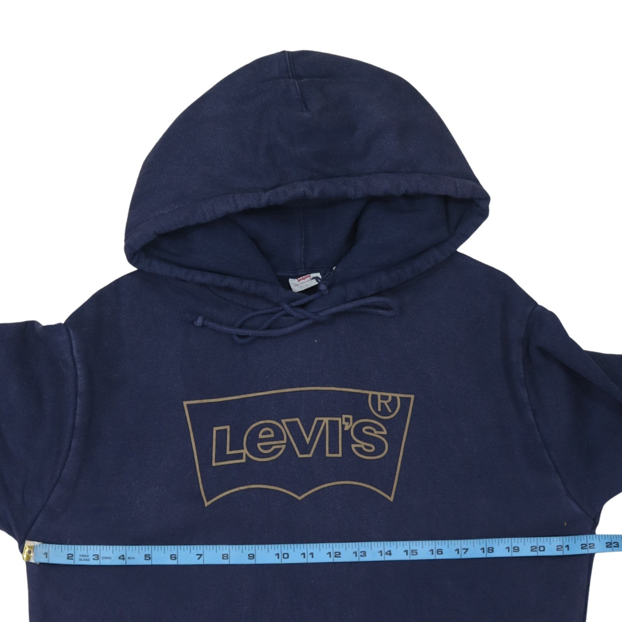 Levi's Men's Blue Pullover Hoodie L Logo Graphic Cotton Fleece