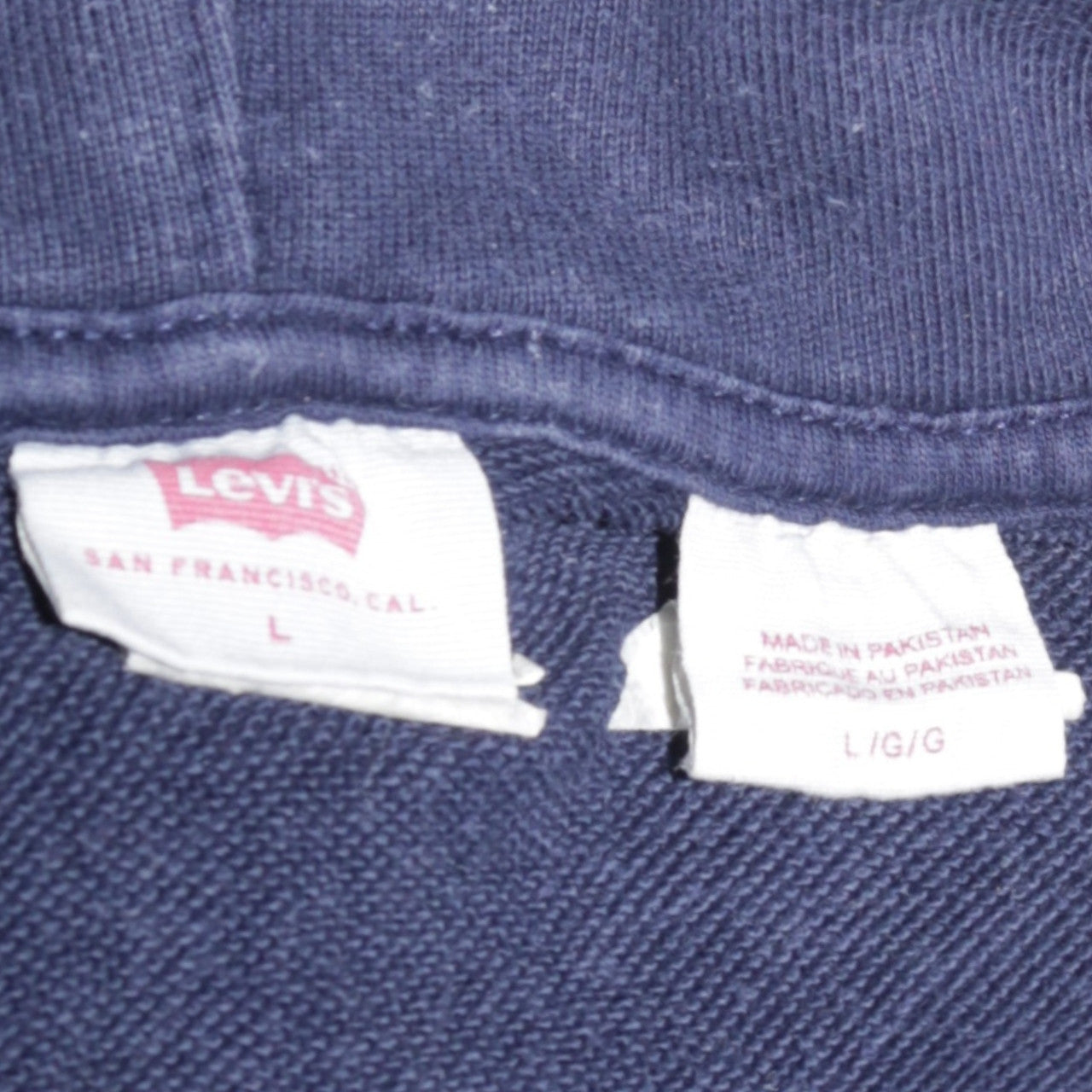 Levi's Men's Blue Pullover Hoodie L Logo Graphic Cotton Fleece