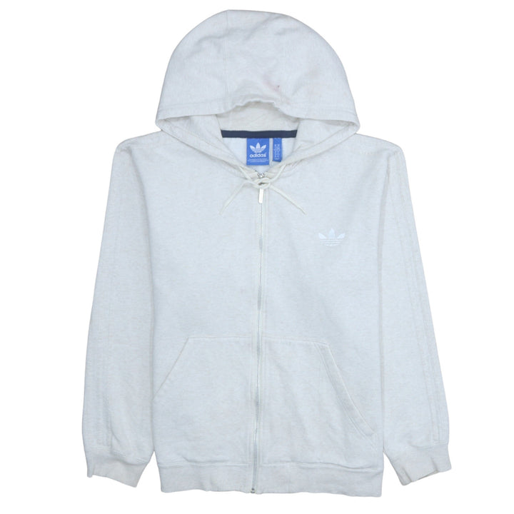 Adidas Womens Beige Full Zip Hoodie XL Cotton Blend Classic Logo
