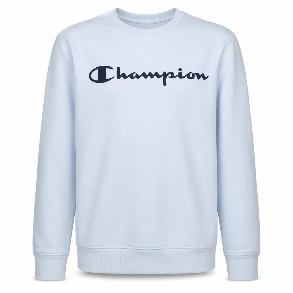 Front view of Champion boys’ white graphic logo pullover sweatshirt 13-14 years
