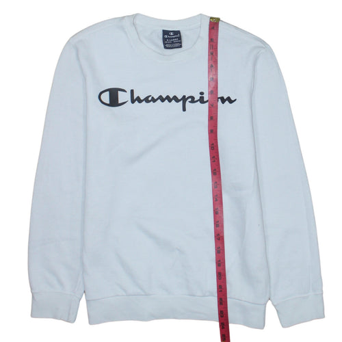 Champion Boys White Graphic Logo Pullover Sweatshirt 13-14 Years