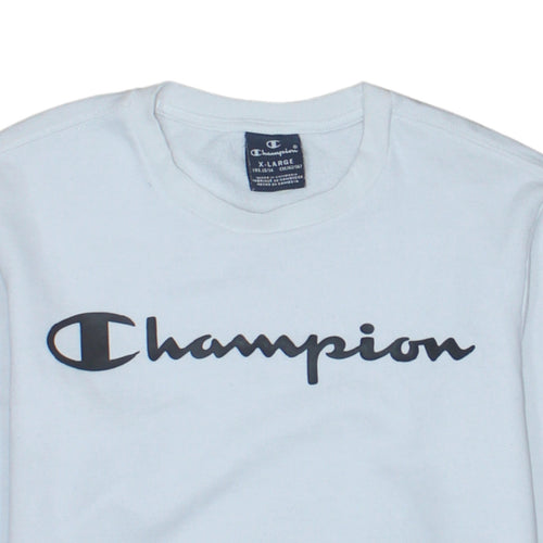 Champion Boys White Graphic Logo Pullover Sweatshirt 13-14 Years