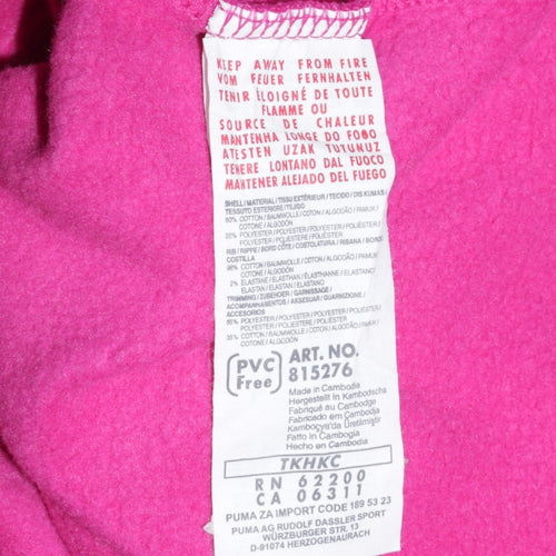 Puma Women’s Pink Pullover Hoodie Size 16 Cotton Blend Casual