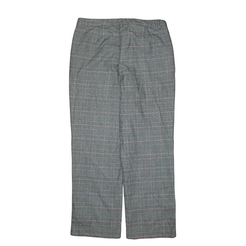 L.L. Bean Women's Grey Checked Classic Fit Cotton Trousers Size 12