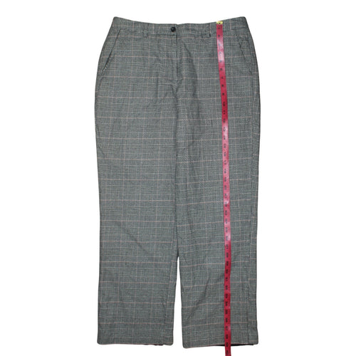L.L. Bean Women's Grey Checked Classic Fit Cotton Trousers Size 12