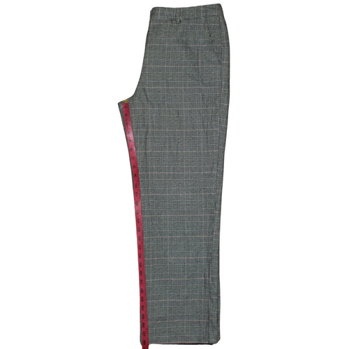 L.L. Bean Women's Grey Checked Classic Fit Cotton Trousers Size 12