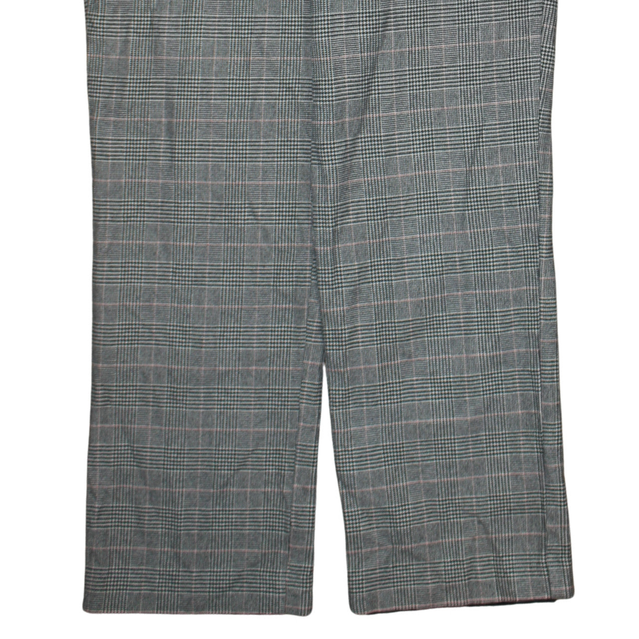 L.L. Bean Women's Grey Checked Classic Fit Cotton Trousers Size 12